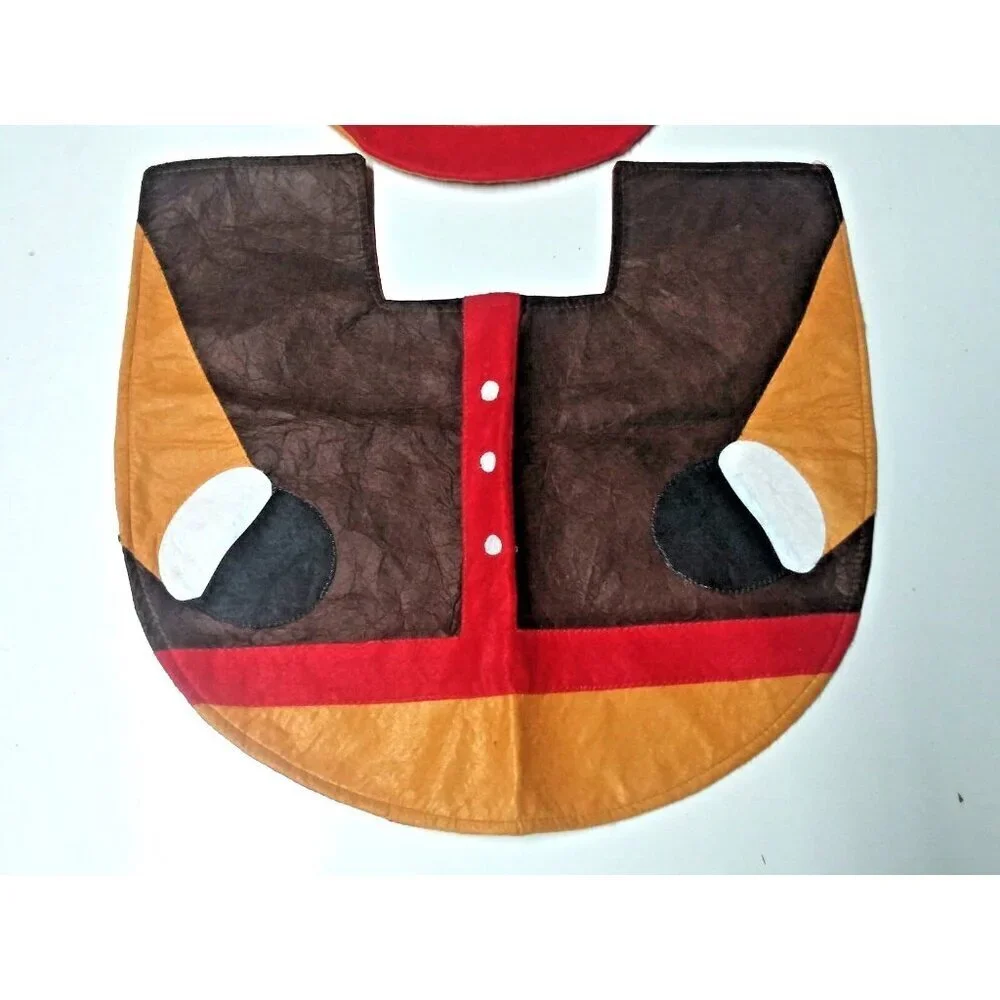 Christmas Bathroom Toilet Decor Set with Elk Toilet Lid Cloth Cover Festive NEW